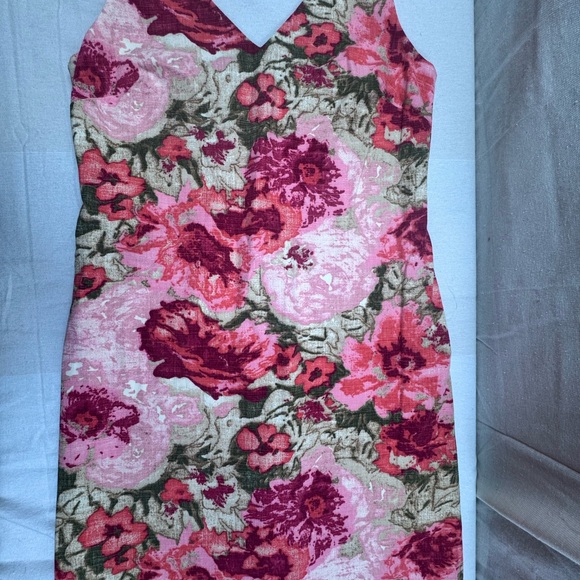 Floral sleeveless Lined Cotton sheath dress - Picture 2 of 11